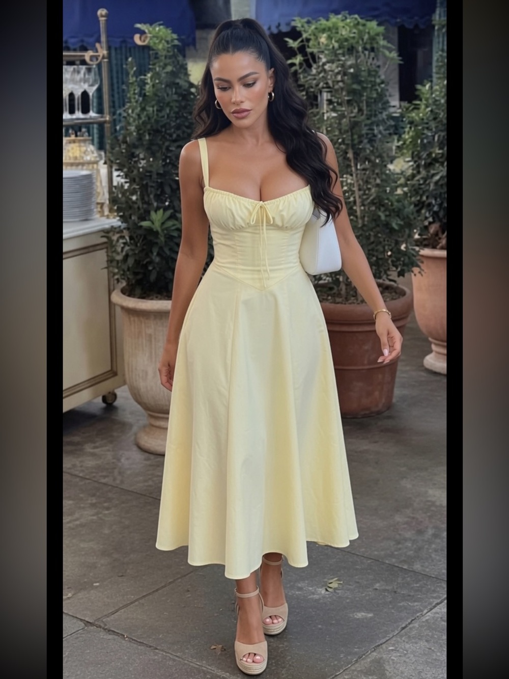 HOUSE OF CB 'Carmen' Buttercup Bustier Sundress XSmall(plus) US2-4 $299